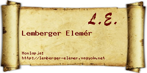 Lemberger Elemér névjegykártya
