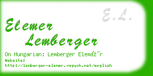 elemer lemberger business card